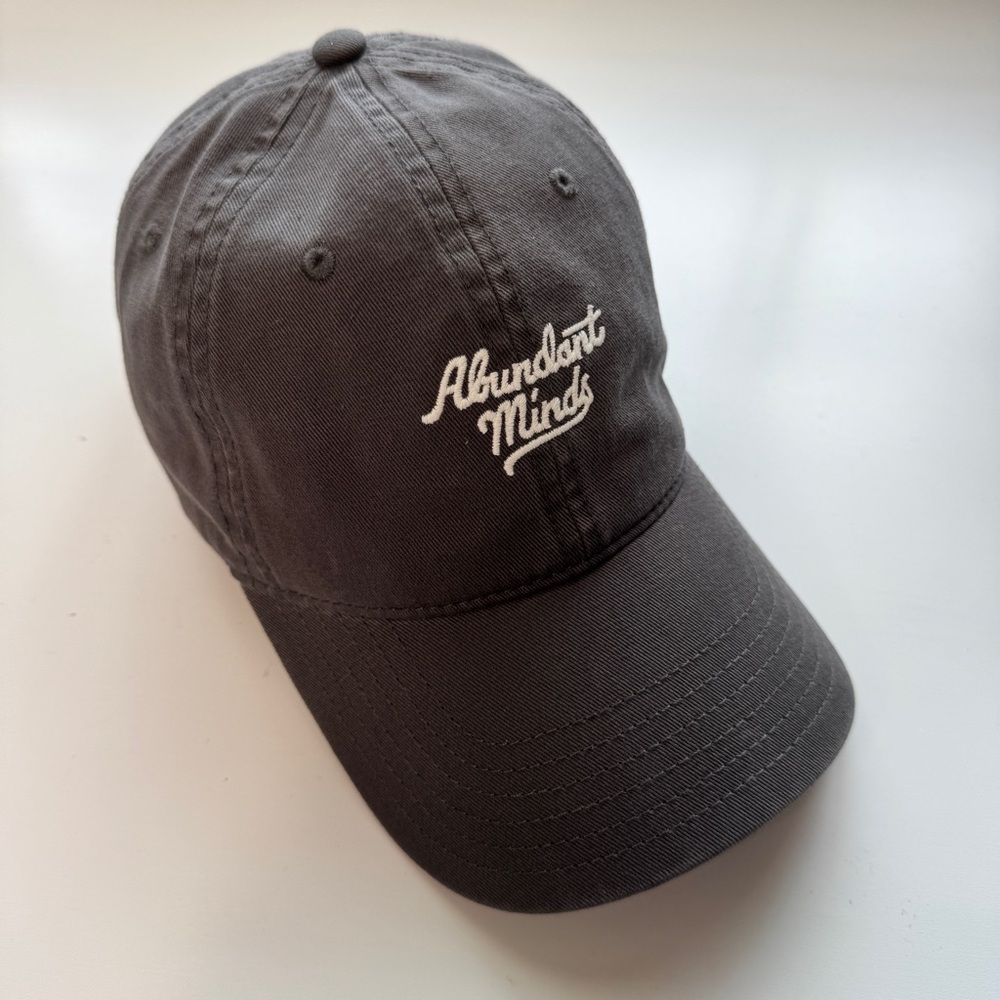 100% Cotton Adjustable Unisex Gray Neutral Baseball Cap Embroidered Abundant Hat
